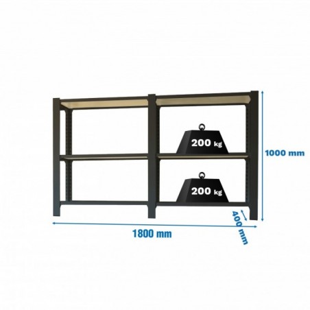 PACK OFFICLICK 3/400 WOOD I+A ANTRACITA/BLANCO