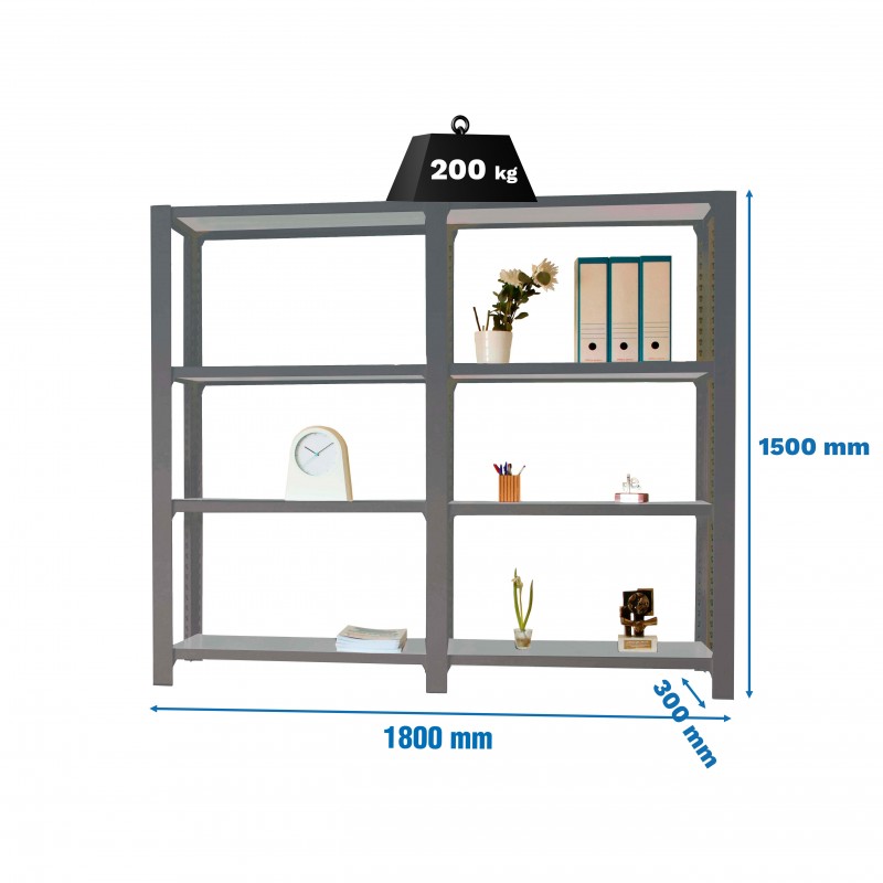 PACK OFFICLICK 4/300 METAL I+A ANTRACITA/GALVA