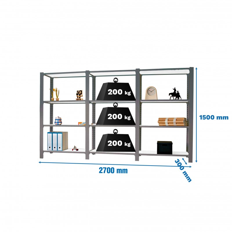 PACK OFFICLICK 4/300 METAL I+A+A ANTRACITA/BLANCO