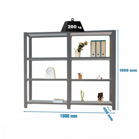 PACK OFFICLICK 4/400 METAL I+A ANTRACITA/GALVA