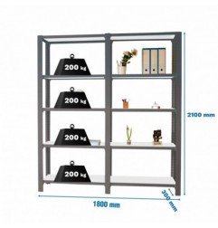 PACK OFFICLICK 5/300 METAL I+A ANTRACITA/BLANCO