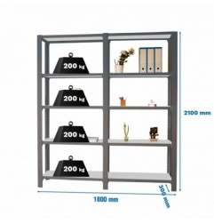 PACK OFFICLICK 5/300 METAL I+A ANTRACITA/GALVA