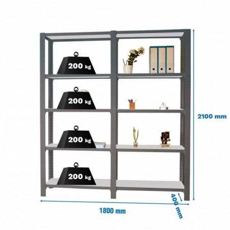 PACK OFFICLICK 5/400 METAL I+A ANTRACITA/GALVA
