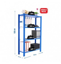 OFFICLICK 4/300 METAL I.M. AZUL/BLANCO