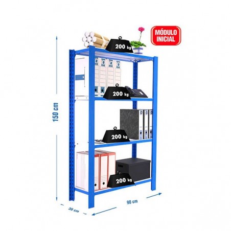 OFFICLICK 4/300 METAL I.M. AZUL/BLANCO
