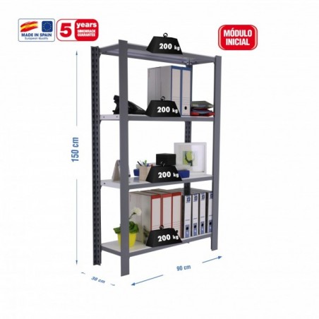 OFFICLICK 4/400 METAL I.M. GRIS/BLANCO