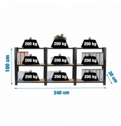 OFFICLICK 3/300 WOOD 2400 ANTRACI/OSB + TAPAS 1000