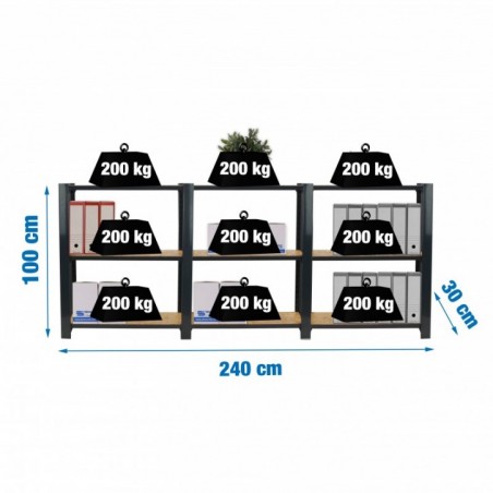 OFFICLICK 3/300 WOOD 2400 ANTRACI/OSB + TAPAS 1000