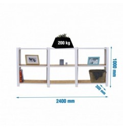 OFFICLICK 3/300 WOOD 2400 BLANCO/OSB + TAPAS 1000