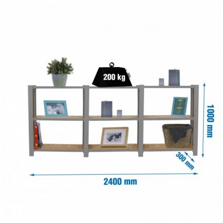 OFFICLICK 3/300 WOOD 2400 GRIS/OSB + TAPAS 1000