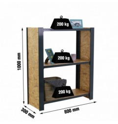 OFFICLICK 3/300 WOOD 800 ANTRACI/OSB + TAPAS 1000
