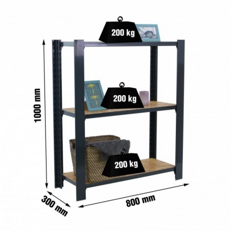 OFFICLICK 3/300 WOOD 800 ANTRACITA/OSB