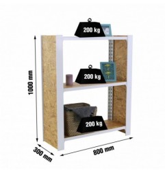 OFFICLICK 3/300 WOOD 800 BLANCO/OSB + TAPAS 1000