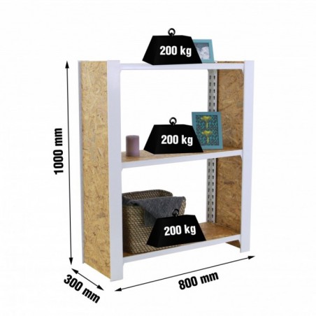 OFFICLICK 3/300 WOOD 800 BLANCO/OSB + TAPAS 1000