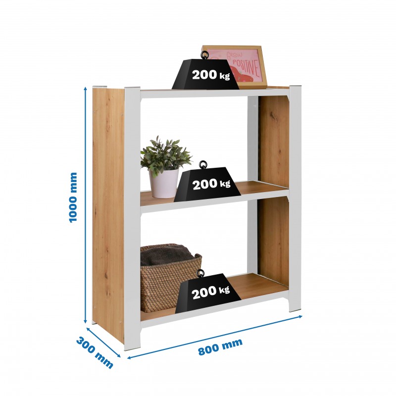OFFICLICK 3/300 WOOD 800 BLANCO/ROBLE NODI