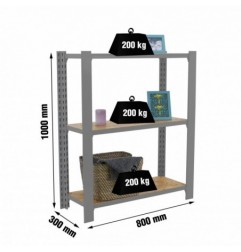 OFFICLICK 3/300 WOOD 800 GRIS/OSB