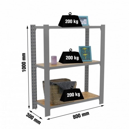 OFFICLICK 3/300 WOOD 800 GRIS/OSB
