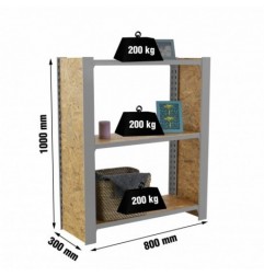 OFFICLICK 3/300 WOOD 800 GRIS/OSB + TAPAS 1000