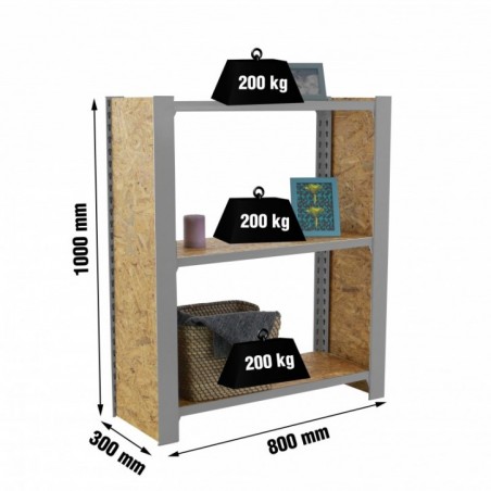 OFFICLICK 3/300 WOOD 800 GRIS/OSB + TAPAS 1000