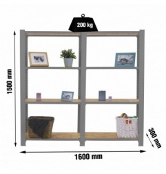 OFFICLICK 4/300 WOOD 1600 GRIS/OSB + TAPAS 1500