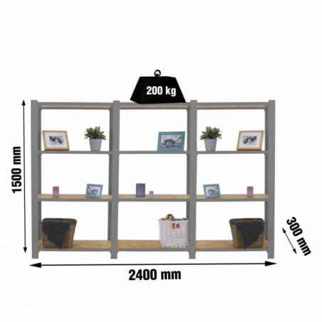 OFFICLICK 4/300 WOOD 2400 GRIS/OSB