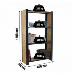 OFFICLICK 4/300 WOOD 800 ANTRACI/OSB + TAPAS 1500