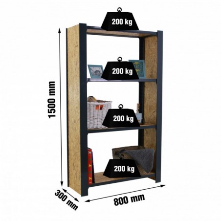 OFFICLICK 4/300 WOOD 800 ANTRACI/OSB + TAPAS 1500