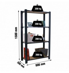 OFFICLICK 4/300 WOOD 800 ANTRACITA/OSB