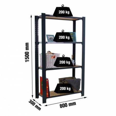 OFFICLICK 4/300 WOOD 800 ANTRACITA/OSB