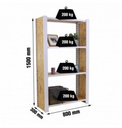 OFFICLICK 4/300 WOOD 800 BLANCO/OSB + TAPAS 1500