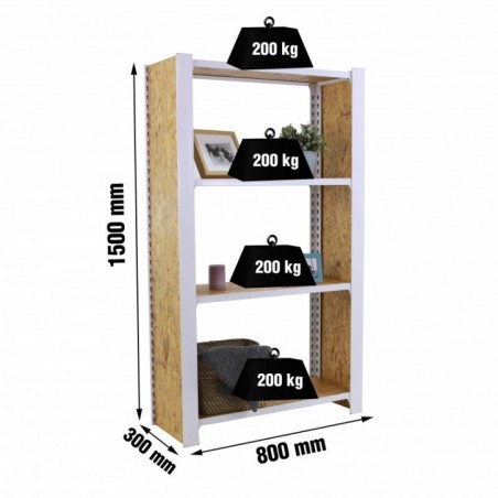 OFFICLICK 4/300 WOOD 800 BLANCO/OSB + TAPAS 1500