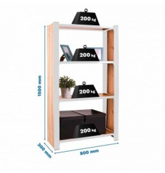 OFFICLICK 4/300 WOOD 800 BLANCO/ROBLE NODI