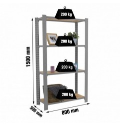 OFFICLICK 4/300 WOOD 800 GRIS/OSB