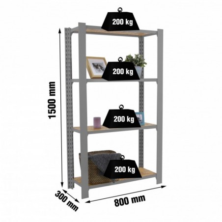 OFFICLICK 4/300 WOOD 800 GRIS/OSB