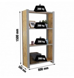 OFFICLICK 4/300 WOOD 800 GRIS/OSB + TAPAS 1500