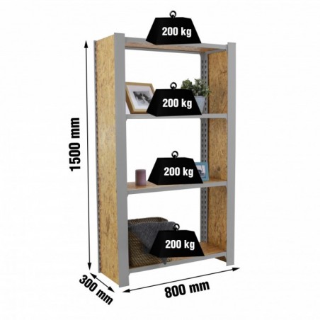 OFFICLICK 4/300 WOOD 800 GRIS/OSB + TAPAS 1500