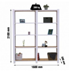 OFFICLICK 5/300 WOOD 1600 BLANCO/OSB + TAPAS 2100