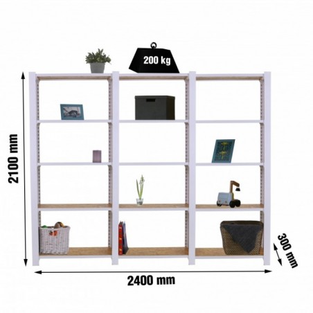 OFFICLICK 5/300 WOOD 2400 BLANCO/OSB + TAPAS 2100