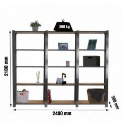 OFFICLICK 5/300 WOOD 2400 GRIS/OSB + TAPAS 2100