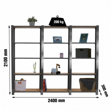 OFFICLICK 5/300 WOOD 2400 GRIS/OSB + TAPAS 2100