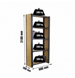 OFFICLICK 5/300 WOOD 800 ANTRACI/OSB + TAPAS 2100