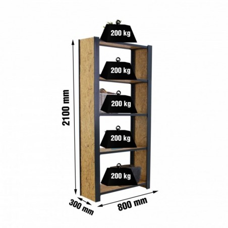 OFFICLICK 5/300 WOOD 800 ANTRACI/OSB + TAPAS 2100
