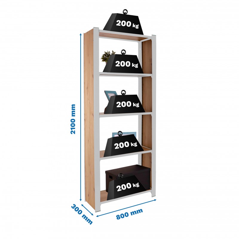 OFFICLICK 5/300 WOOD 800 BLANCO/ROBLE NODI
