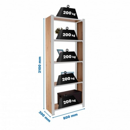 OFFICLICK 5/300 WOOD 800 BLANCO/ROBLE NODI