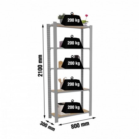 OFFICLICK 5/300 WOOD 800 GRIS/OSB