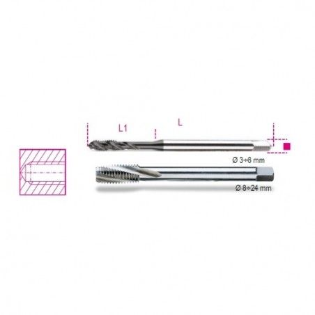 428FC 6 Macho de roscar HSS para agujeros ciegos gruesos