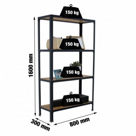 SIMONHOME CLICK WOOD MINI 4/300 ANTRACITA/OSB