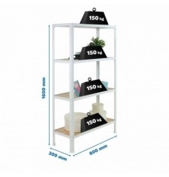 SIMONHOME CLICK WOOD MINI 4/300 BLANCO/ROBLE NODI