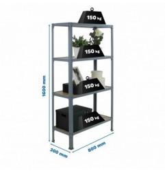 SIMONHOME CLICK WOOD MINI 4/300 GRIS/ROBLE NODI