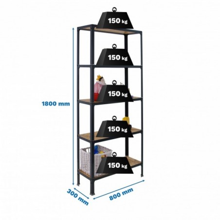 SIMONHOME CLICK WOOD MINI 5/300 ANTRACITA/OSB
